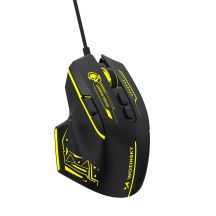 Wozinsky WMGK-1181W Kabelgebundene optische Gaming-Maus mit 7200 DPI und Hintergrundbeleuchtung – Schwarz und Gelb