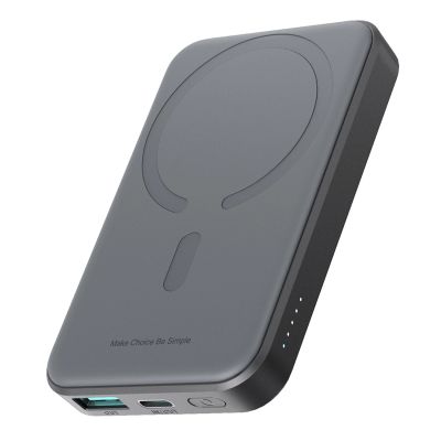 Powerbank Joyroom JR-W020 Mini 5000 mAh USB-A USB-C induktiv 20 W – schwarz + USB-C/USB-C-Kabel