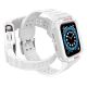 3. Schutzarmband für Apple Watch 38/40/41 mm Panzergehäuse-Armband - Weiß