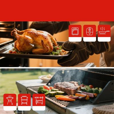 5. Meatmeet X Pro Küchenthermometer mit Bluetooth-/WLAN-App für Grill, Backofen und Smoker – Schwarz