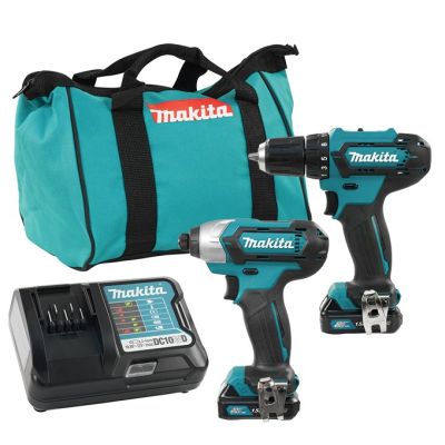 MAKITA CLX224X Akku-Werkzeugset DF333D Akku-Bohrschrauber (30 Nm) + TD110D Akku-Schlagschrauber (110 Nm, 1/4" CXT, 12 V, 2 x 1,5 Ah) inklusive Koffer