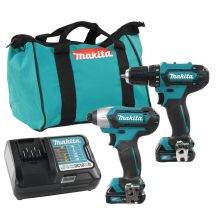 MAKITA CLX224X Akku-Werkzeugset DF333D Akku-Bohrschrauber (30 Nm) + TD110D Akku-Schlagschrauber (110 Nm, 1/4" CXT, 12 V, 2 x 1,5 Ah) inklusive Koffer