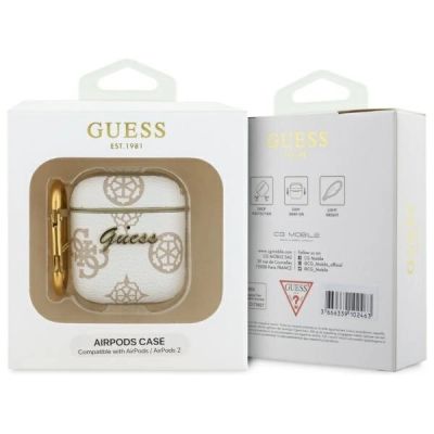 3. Guess GUA2PG4GPH AirPods 1/2 Hülle weiß/weiß 4G Haken