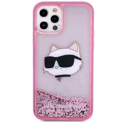 3. Karl Lagerfeld KLHCP12MLNCHCP iPhone 12/ 12 Pro 6.1" pink/pink Hardcase Glitter Choupette Head