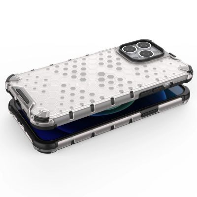 4. Honeycomb Handyhülle Schutzhülle mit TPU Rahmen für iPhone 13 Pro Max blau