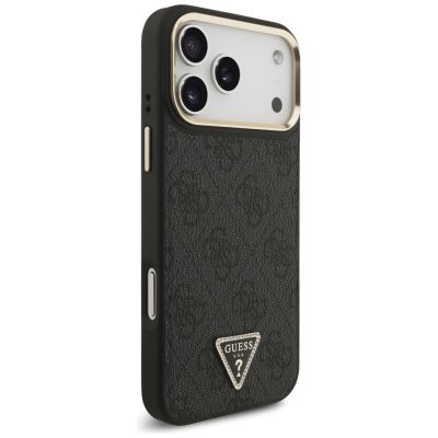 4. Guess 4G Triangle Logo MagSafe Case für iPhone 17 Pro Max - Schwarz und Gold