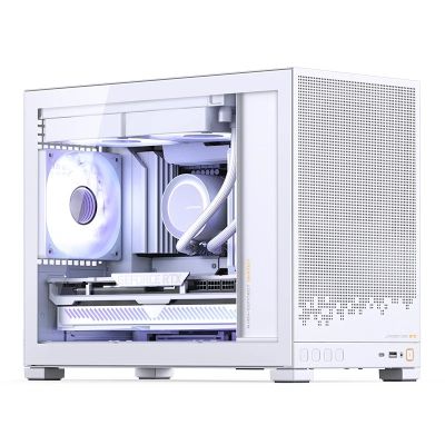32. Jonsbo D32 STD PC-Gehäuse, Weiß, Mini-Gehäuse, mATX, gehärtetes Glas – Weiß