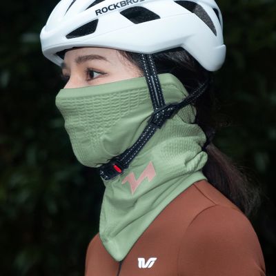 5. Rockbros LFA23 TVI Damen-Strick-Nackenwärmer für Radfahrer – Grün
