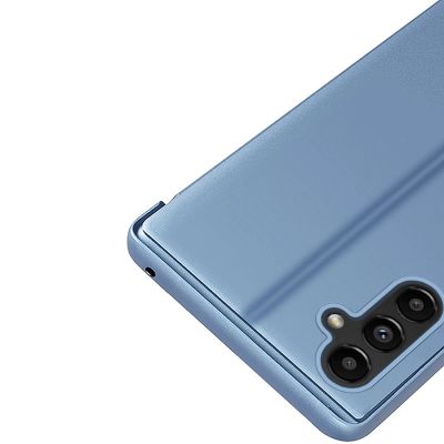 7. Clear View Case Hülle für Samsung Galaxy A14 Flip Cover blau