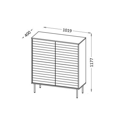 4. 4D CORTINA Kommode 102x40x118 schwarz/walnuss
