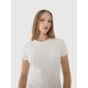 Schmales geripptes Damen-T-Shirt 4F 4FWSS25TTSHF1968-11S