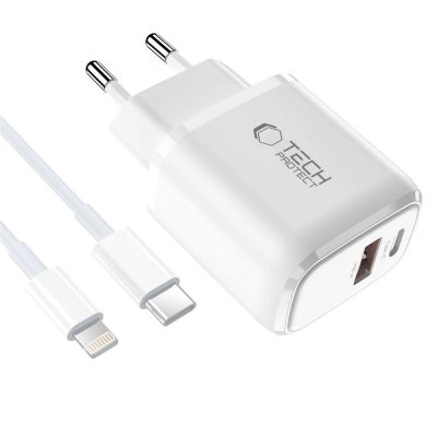 2. Tech-Protect NCA45W-GAN 2-Port 45W Wandladegerät – Weiß
