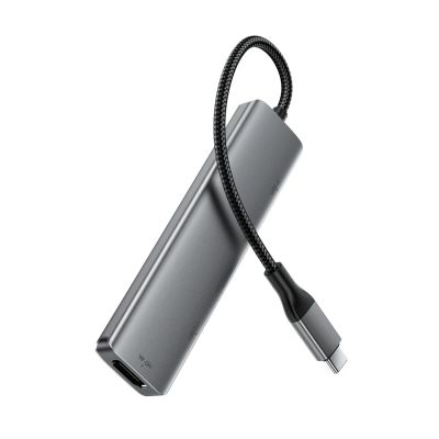 3. Acefast J16 USB-Hub USB-C 5-in-1 HDMI 4K 60Hz PD90W Dockingstation – Grau