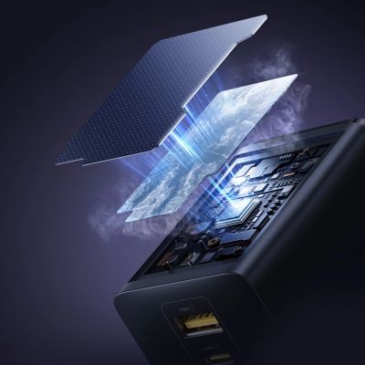 6. Baseus EnerFill FE11 100W Wandladegerät 2 x USB-C + USB-A - Schwarz