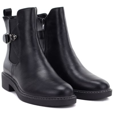 3. Damen-Ankle-Boots, gefüttert, schwarz, M.Daszyński SA252-7