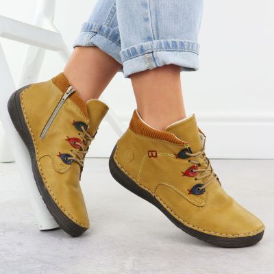 5. Damen-Winterstiefeletten in Gelb, komfortabel, Rieker 52544-68
