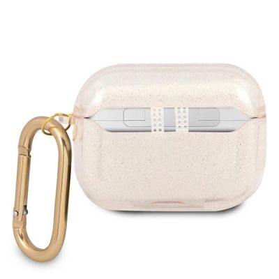 2. Guess, GUAPUCG4GD AirPods Pro Cover Gold/Gold Glitter Collection