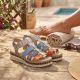 12. Rieker V7904-90 Damen-Keilsandalen aus Leder