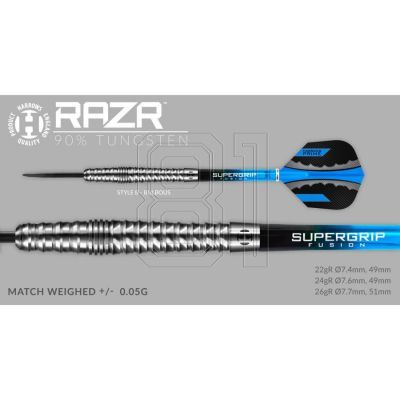 16. Harrows Razr 90 % Steeltip-Dartpfeile HS-TNK-000013377