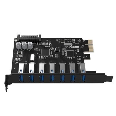 6. USB-3.0-PCI-E-Erweiterungskarte mit 7 Anschlüssen für Desktop-Gehäuse