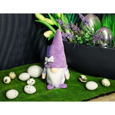5. Lavendelfarbener Gartenzwerg, 20 cm, Frühlingsdekoration