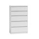 M5 MALWA Kommode mit 5 Schubladen, weiß