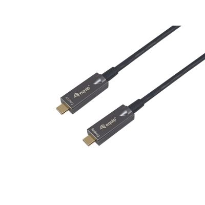 Aktives optisches USB-C 3.2-zu-USB-C-Kabel PD 60 W, Edelstahl/Edelstahl, 15,00 m
