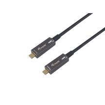 Aktives optisches USB-C 3.2-zu-USB-C-Kabel PD 60 W, Edelstahl/Edelstahl, 15,00 m