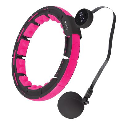 HHM16 HULA HOP SCHWARZ/PINK MIT MAGNETEN UND GEWICHT + HMS ZÄHLER
