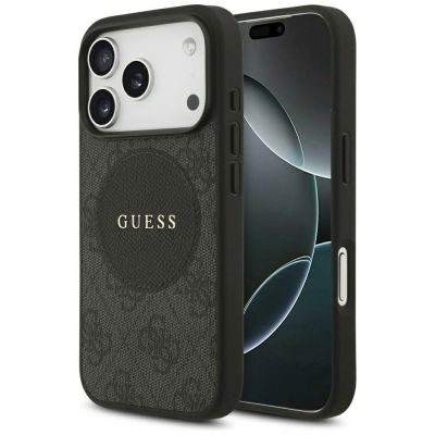 9. Guess 4G Circle Classic Logo MagSafe Hülle für iPhone 17 Pro - Schwarz