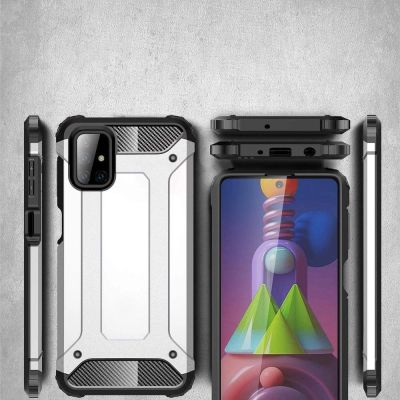 6. Hybrid Armor robuste TPU/PC Panzer Handyhülle Hard Case für Samsung Galaxy M51 blau