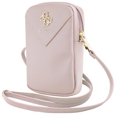 Guess Zip Triangle 4G-Tasche - Rosa