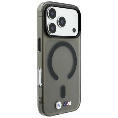 4. BMW M IML MagSafe Hülle mit mattiertem Metalllogo und Zierleisten für iPhone 18 Pro Max / 17 Pro Max – Schwarz