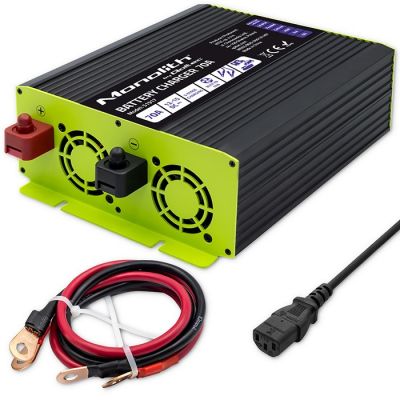 3. Qoltec Monolith 51917 Intelligentes Profi-Ladegerät für LiFePO4-, AGM-, GEL- und SLA-Batterien | 70 A | 12 V | Schnellladung