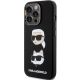 2. Karl Lagerfeld Silikon Karl&Choupette Head Hülle für iPhone 15 Pro Max – Schwarz