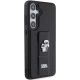 4. Karl Lagerfeld Gripstand Saffiano Karl&Choupette Pins Hülle für Samsung Galaxy S24+ – schwarz