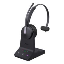 Yealink WH64 Workstation Mono Headset mit Kabel und kabellosem Kopfbügel, Büro-/Callcenter-Anschluss, USB Typ-C, Bluetooth und Ladestation, Schwarz