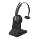 Yealink WH64 Workstation Mono Headset mit Kabel und kabellosem Kopfbügel, Büro-/Callcenter-Anschluss, USB Typ-C, Bluetooth und Ladestation, Schwarz