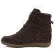 3. Damen-Leder-Sneaker-Stiefeletten mit Keilabsatz in Schokoladenbraun Vinceza 31712