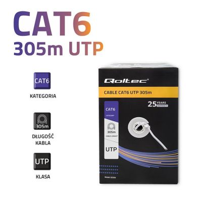 2. QOLTEC UTP-Netzwerkkabel | CAT6 | 305 m | PVC, grau
