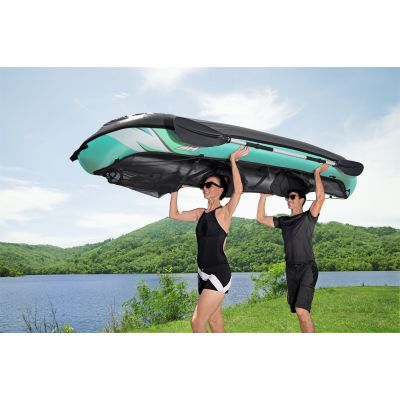 9. Bestway 65052 / 24 Sport Kajak 2-Sitzer Schwarz, Grün, Grau, Mint Acrylnitril-Butadien-Styrol (ABS), Nylon, Polyester, Polypropylen (PP), Polyvinylchlorid (PVC) Aufblasbares Kajak