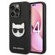 Karl Lagerfeld Saffiano Choupette Head Patch Case für iPhone 14 Pro Max – Schwarz