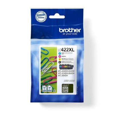 4. Brother LC-422XLVAL Tintenpatronen, 4 Stück, Original Schwarz, Cyan, Magenta, Gelb