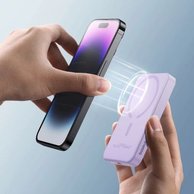 6. Baseus Mini-Powerbank 5000 mAh 20 W + USB-C-Kabel (20 V/3 A) – Lila