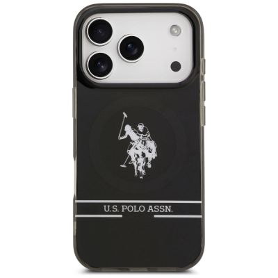 3. US Polo DH und Bottom Stripe Logo MagSafe Hülle für iPhone 17 Pro - Schwarz