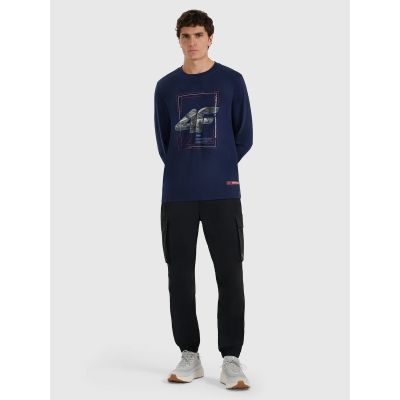 6. Herren Langarmshirt mit Print, regulär, Größe 4F 4FRAW25TLONM606-31S