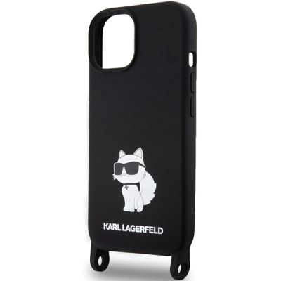 5. Karl Lagerfeld KLHCP15SSCBSCNK iPhone 15 6,1" Hardcase schwarz/schwarz Crossbody Silikon Choupette