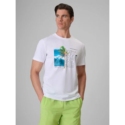 Herren-T-Shirt mit Aufdruck, regulär, Größe 4F 4FRSS26TTSHM4303-10S