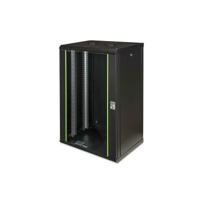 11. Digitus Unique 19" 20HE Wand-Netzwerkschrank 600x450 mm, Glastür, schwarz, ungeteilt, montiert, 100 kg