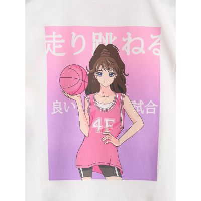 8. Oversized T-Shirt mit Aufdruck für Mädchen 4F 4FJRAW25TTSHF2935-11S